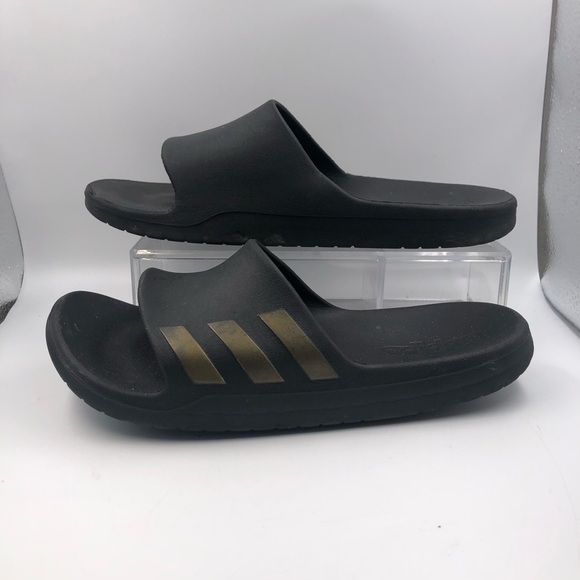 Adidas Black Rubber Recovery Sandals Men Sz 7, Women 9 - Picture 3 of 9